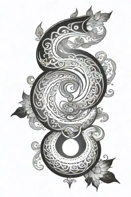 kundalini spiral with halo tattoo design idea
