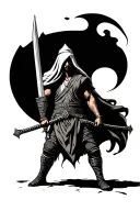 Arab warrior with sword tattoo design idea