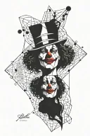 clown face tattoo design idea