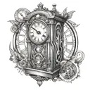time machine tattoo design idea