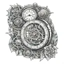 time machine tattoo design idea