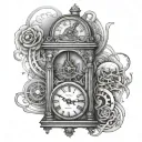 time machine tattoo design idea