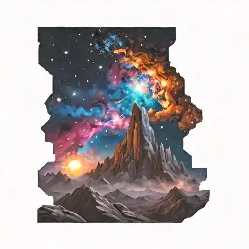 milky way sky filled with stars tattoo design idea