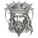 Jesus Face crown of thorns wrapped tattoo design idea