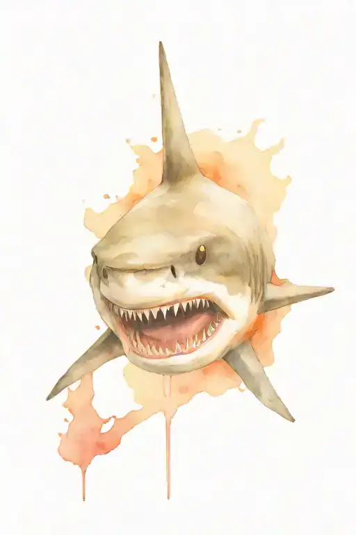 Shark head coming tattoo design idea