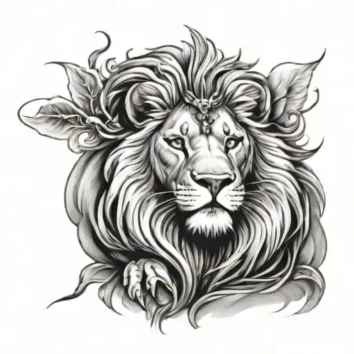christianity 3 lion tattoo design idea