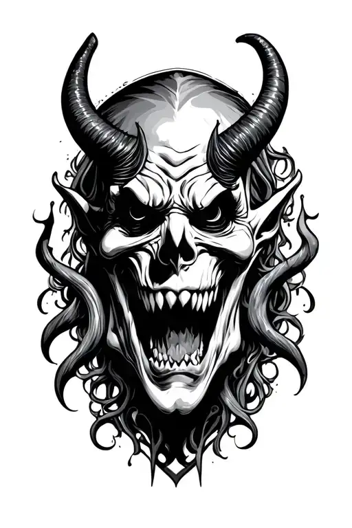 satan hell alcohol tattoo design idea