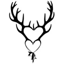 "Gone Bush Forever Free" deer antlers making a heart with a fish jumping tattoo design idea