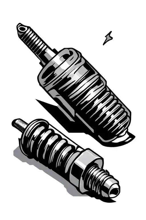 piston rods spark plugs tattoo design idea
