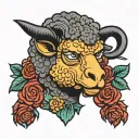 simpson black sheep head tattoo design idea