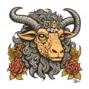 simpson black sheep head tattoo design idea