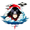 Itachi uchiha clouds tattoo design idea