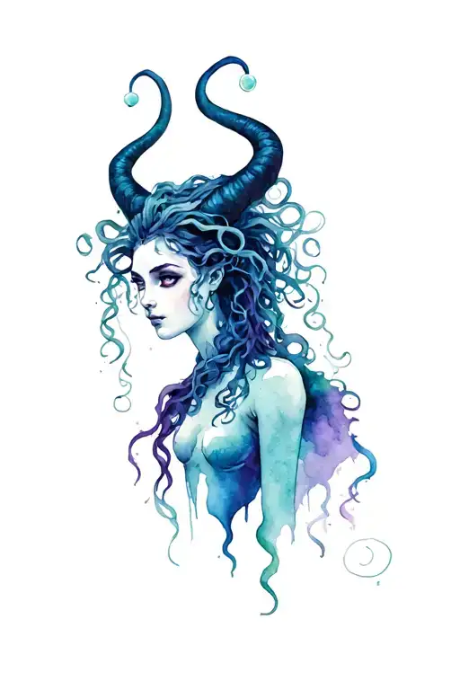 medusa greek mythology, maleficent,harley quinn tattoo design idea