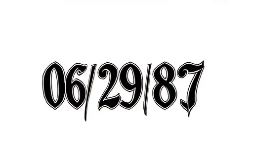 "06/29/87" tattoo design idea