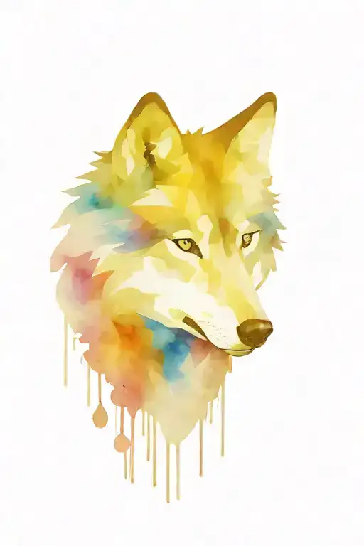 wolf with cross tattoo design idea