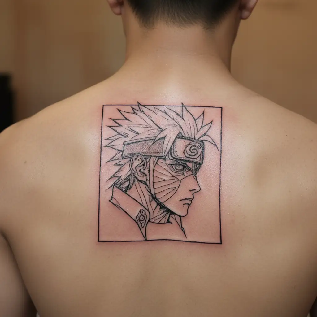 naruto, face, simple, vector style, tattoo design idea