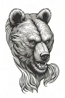 Angry Bear head tattoo design idea