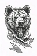 Angry Bear head tattoo design idea