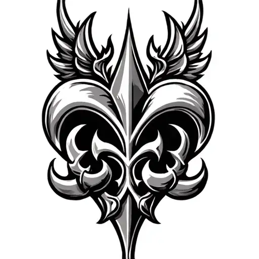saints logo incorporated with heart tattoo design idea