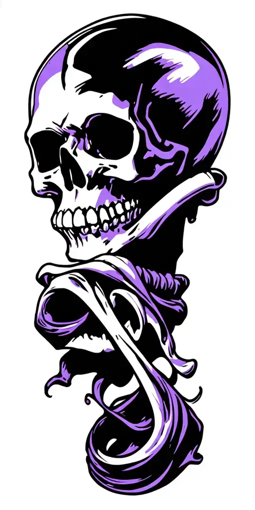 skull and OCD awareness symbols and elements tattoo design idea