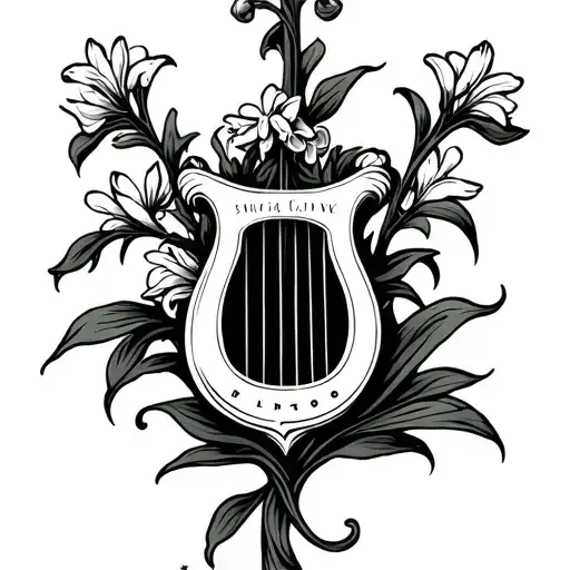 hyacinth Apollo's lyre tattoo design idea