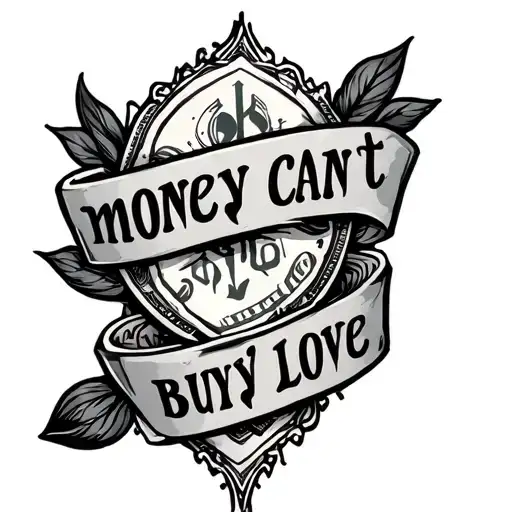 Money cant buy love tattoo design idea