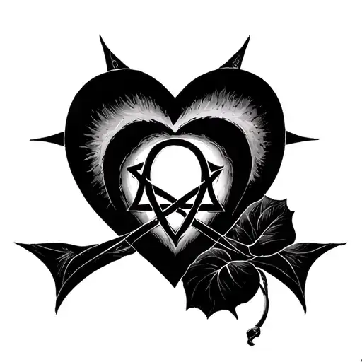 heartagram basic tattoo design idea