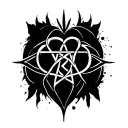heartagram basic tattoo design idea