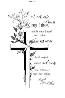a smaller cross, with proverbs 4:23 above all else down my spine, add some skulls and floral, make it lengthy not wide tattoo design idea