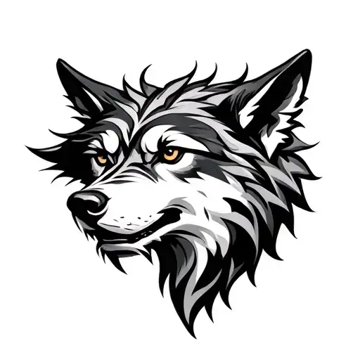 celtic wolf head tattoo design idea