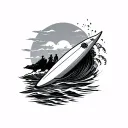 Surfboard tattoo design idea