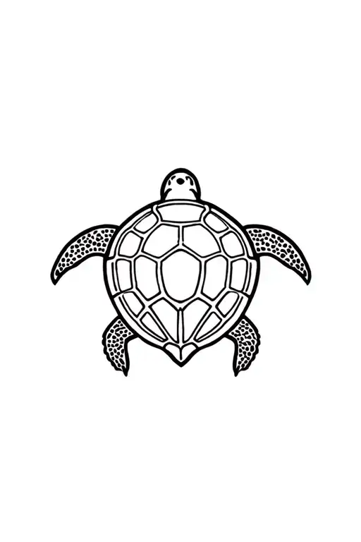 turtle ocean shell tattoo design idea