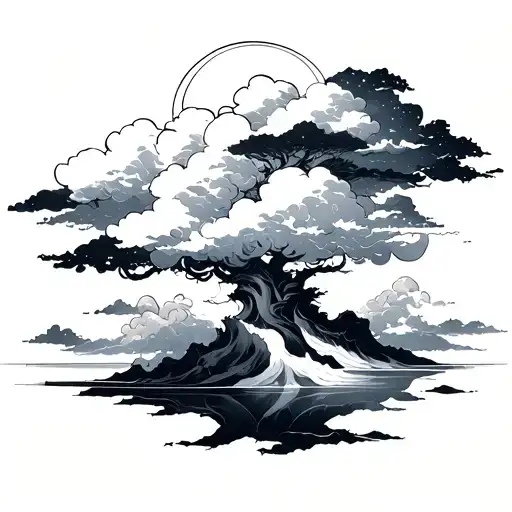Cloud Japanese tattoo design idea