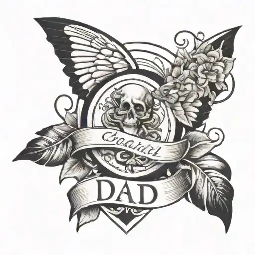 dad memorial tattoo design idea
