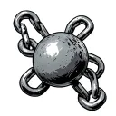 ball and chain tattoo design idea