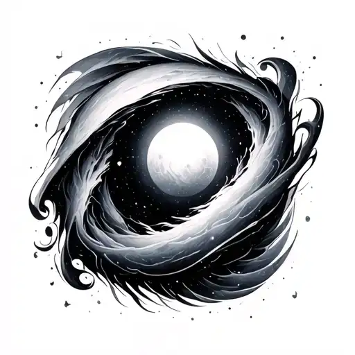interstellar black hole tattoo design idea