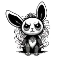 sad cute creepy bunny voodoo doll tattoo design idea