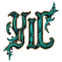 Interconnected Letters, Cursive YIL tattoo design idea
