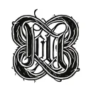 Interconnected Letters, Cursive YIL tattoo design idea