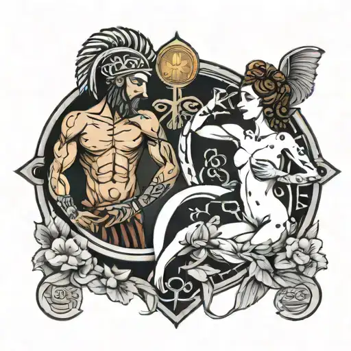 Roman date with Virgo Sign Scorpio tattoo design idea
