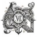 Roman date with Virgo Sign Scorpio tattoo design idea