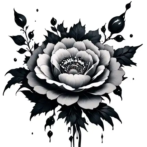 nier lunar tear flower tattoo design idea