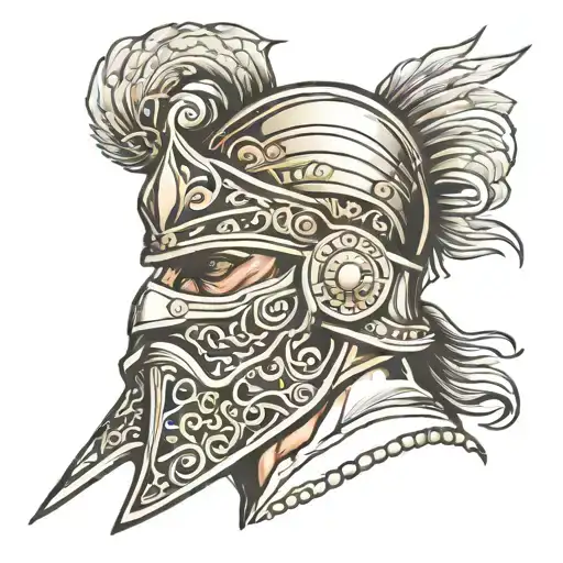 ottoman warrior face armour  fine art tattoo design idea