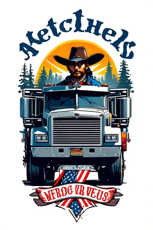 truck driver tattoo design idea