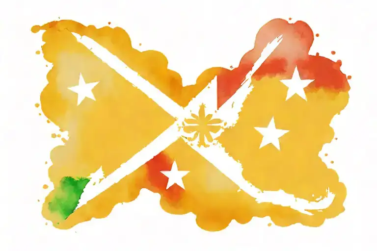 puerto Rico and Mexico flag together  tattoo design idea