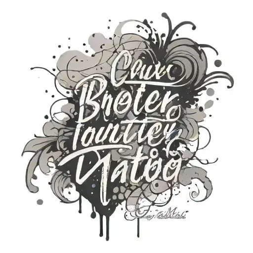 A poetic quote written in a calligraphy style font, surrounded by delicate ink splatters and paint drips tattoo design idea