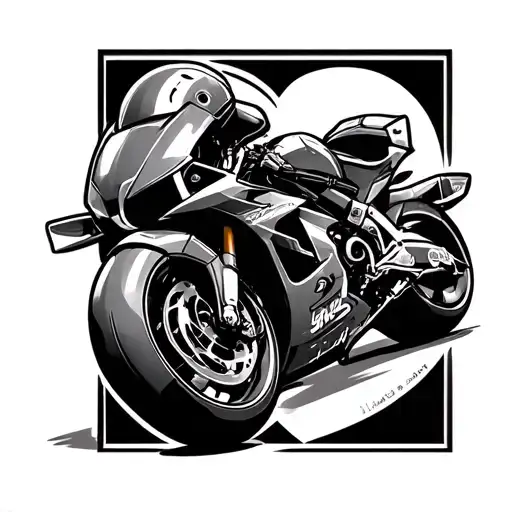 football, manga, sportbike, love heart tattoo design idea
