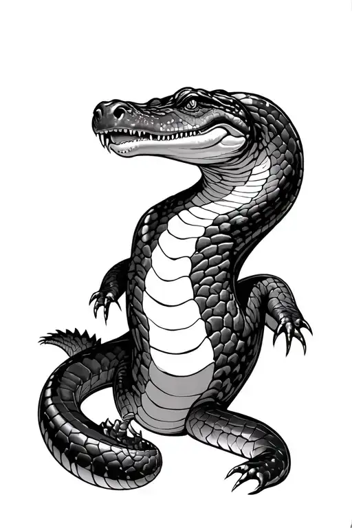 anaconda chokingaligator tattoo design idea