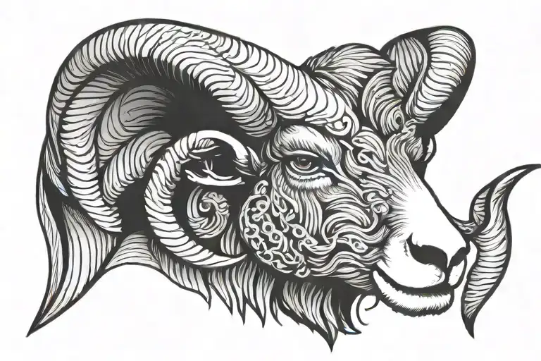 ram head tattoo design idea