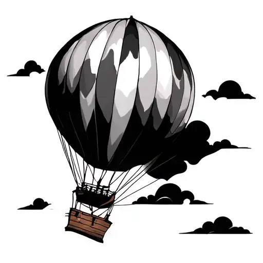Hot Air Balloon tattoo design idea